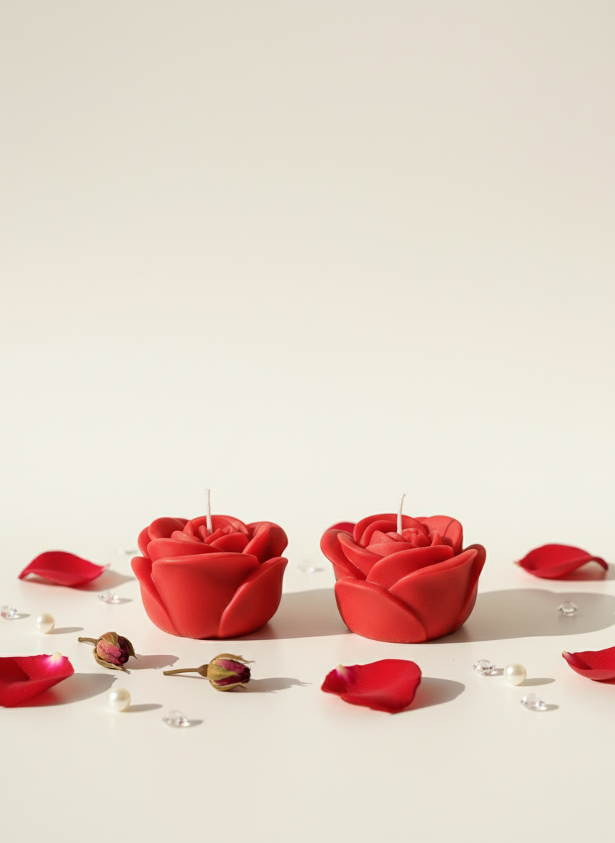 Blushing Rosebud Candle, Pack of 4